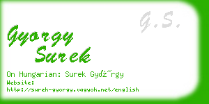 gyorgy surek business card